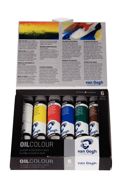 Talens Van Gogh Set de Iniciación Pintura al Óleo de 6 Tubos de 20ml Colores Surtidos